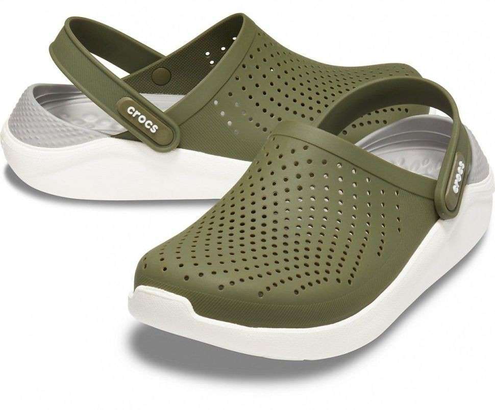 Чоловічі Crocs Лайтрайд Зелені LiteRide Clog Army Green/White — фото 1