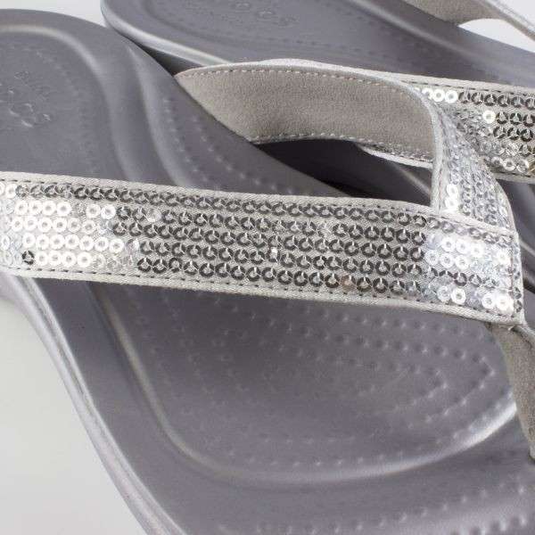 Жіночі в'єтнамки Crocs Women's Capri V Sequin Slipper - Silver — фото 4