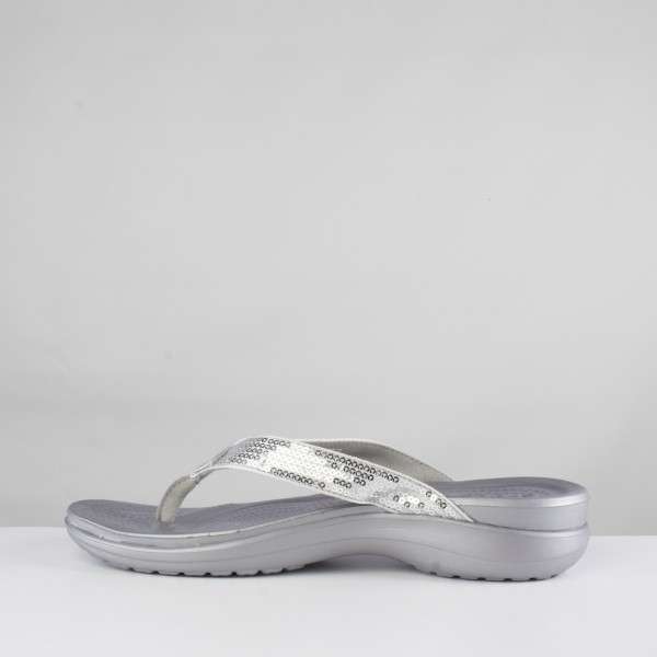 Жіночі в'єтнамки Crocs Women's Capri V Sequin Slipper - Silver — фото 7