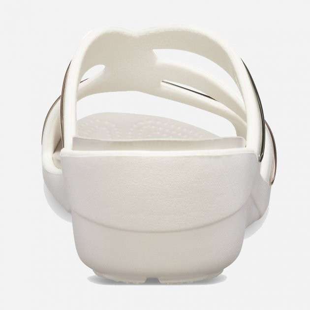 Жіночі шльопанці Crocs Sanrah Metal Block Strap Wdg White/Gold — фото 6