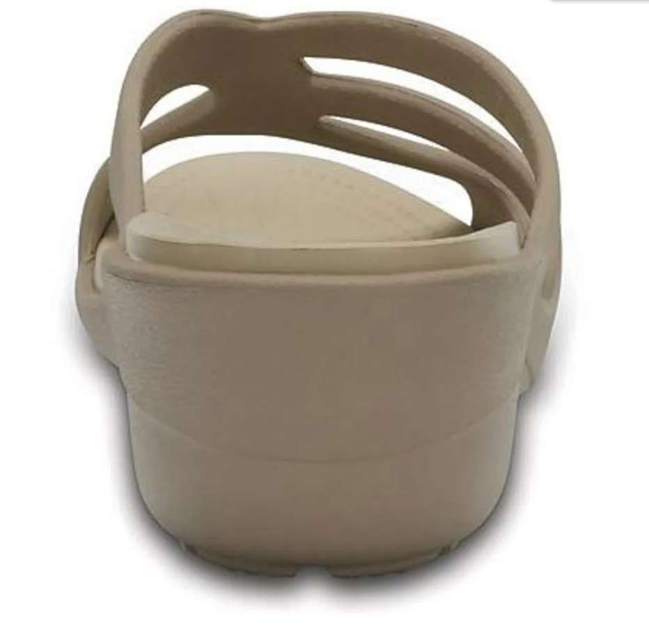Жіночі шльопанці Crocs Women's Sanrah Strappy Wedge Sandal Mushroom/Cobblestone — фото 2