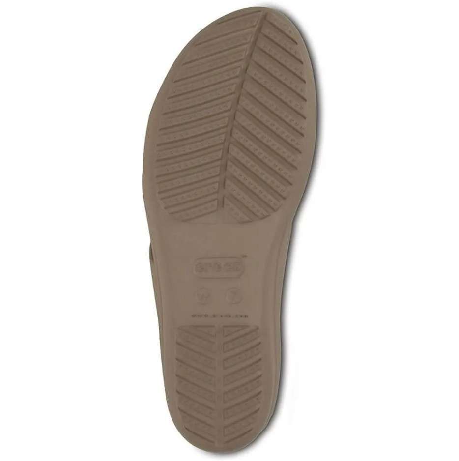 Жіночі шльопанці Crocs Women's Sanrah Strappy Wedge Sandal Mushroom/Cobblestone — фото 4