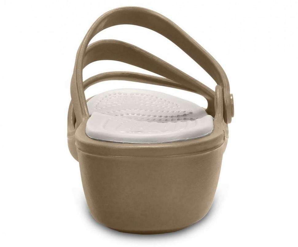 Жіночі шльопанці Crocs Patricia Wedge Sandal Khaki/Pearl Slip-On Boho Comfort Womens — фото 6