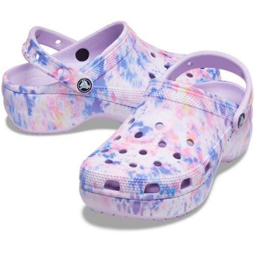 Жіночі Crocs Classic Platform Tie-Dye Graphic Lavender / Multi Clog