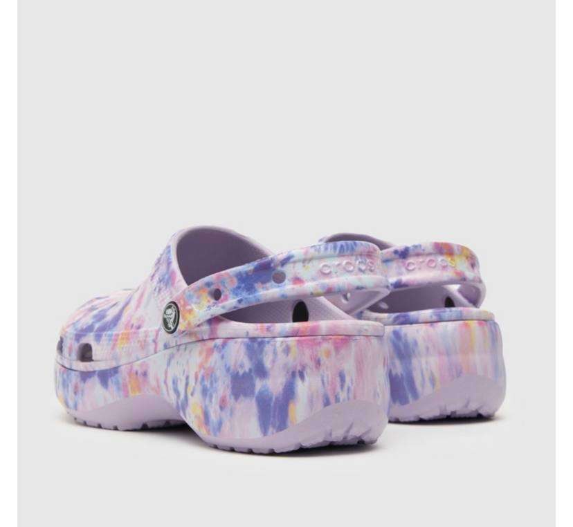 Жіночі Crocs Classic Platform Tie-Dye Graphic Lavender / Multi Clog — фото 10