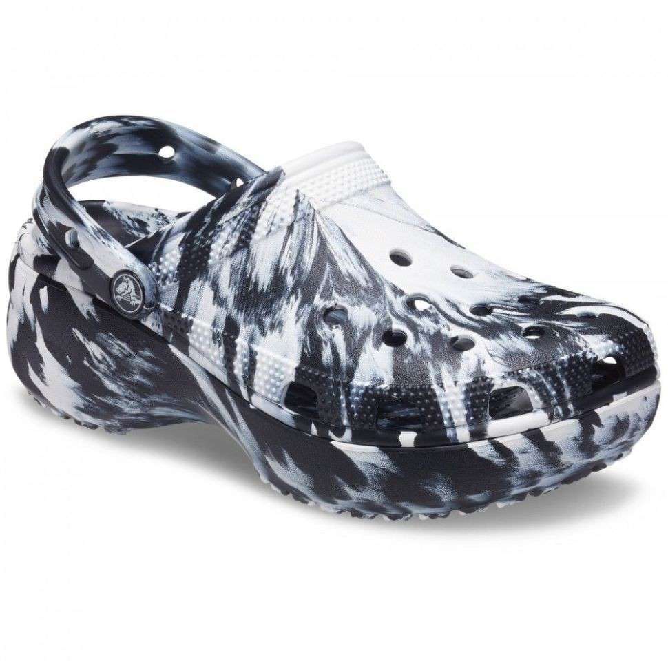 Жіночі Crocs Classic Clog marbled Black/White — фото 4