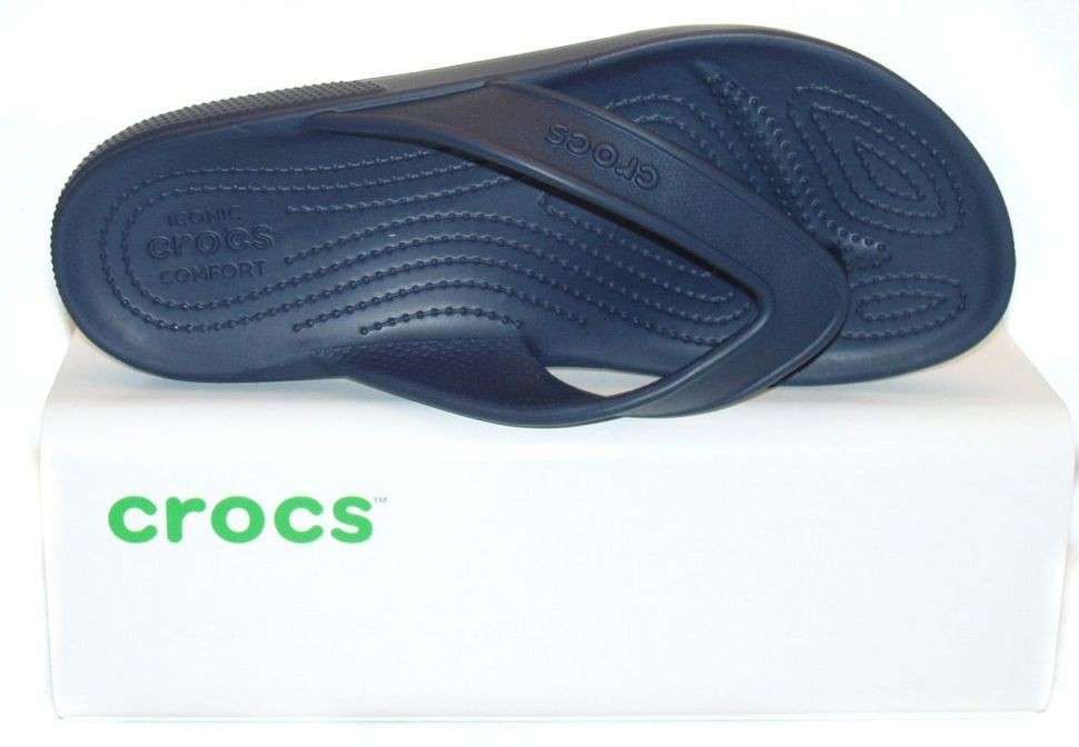 Чоловічі в'єтнамки Crocs Classic II Flip Flops Navy — фото 10