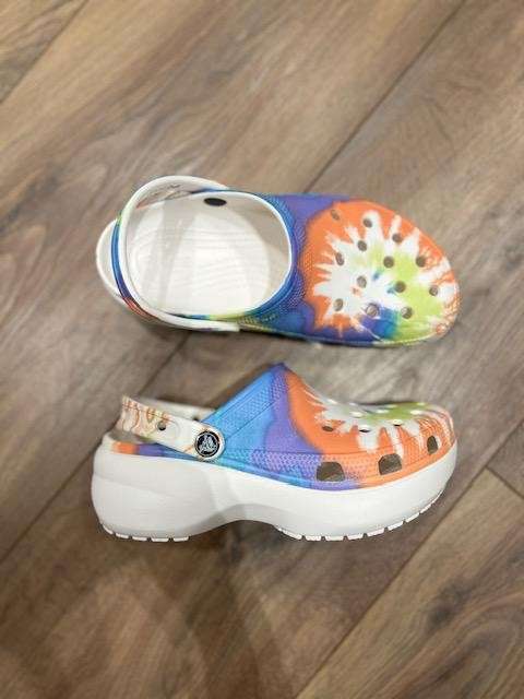 Жіночі Crocs Classic Clog Platform Tie Dye Oxygen/Multi — фото 10