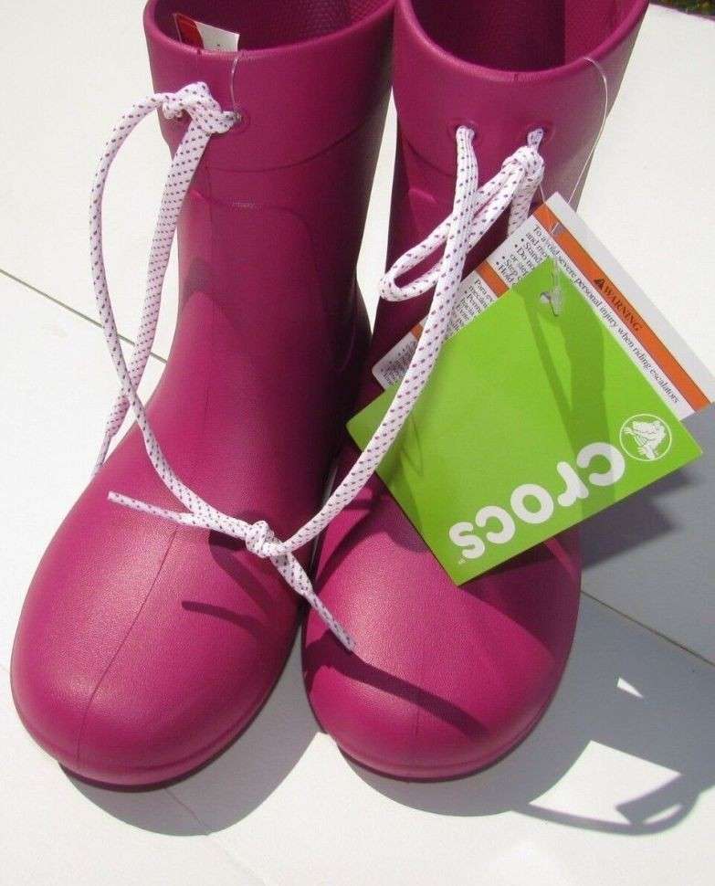 Жіночі гумові чоботи Crocs Freesail Shorty Rain Boot Pink Berry — фото 12