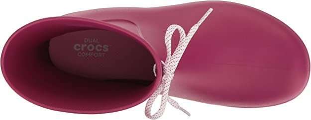 Жіночі гумові чоботи Crocs Freesail Shorty Rain Boot Pink Berry — фото 5