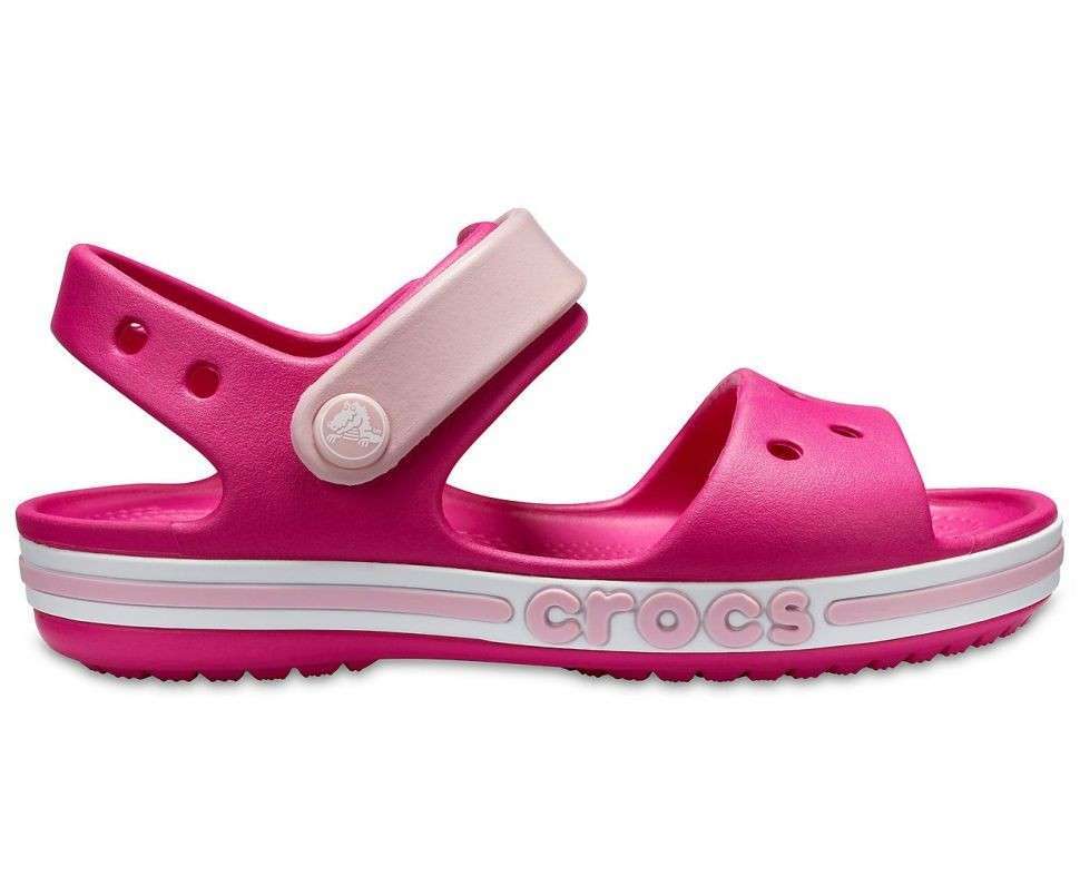 Дитячі сандалії для дівчинки Crocs Bayaband Sandal Kids Candy/Pink — фото 3