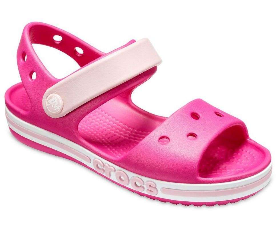 Дитячі сандалії для дівчинки Crocs Bayaband Sandal Kids Candy/Pink — фото 6