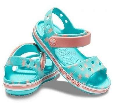 Дитячі сандалії для дівчинки Crocs Bayaband Sandal Kids Pool — фото 1