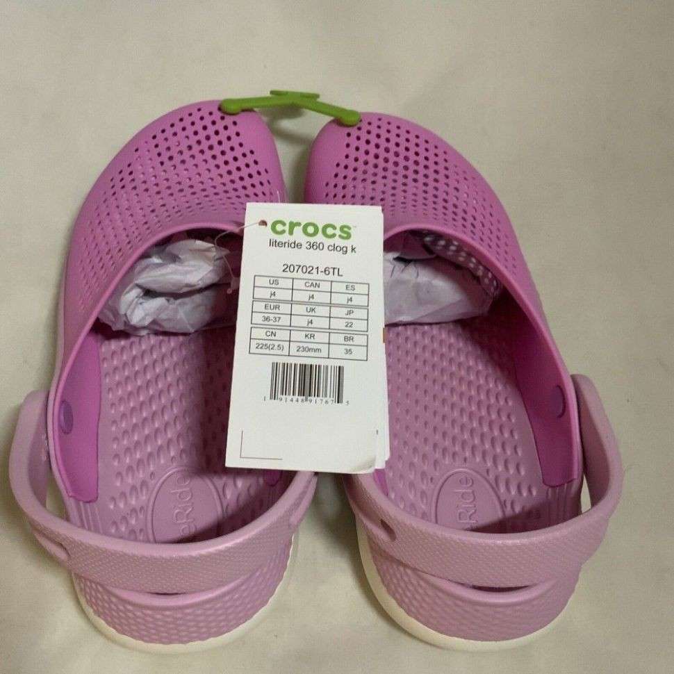 Дитячі Crocs для дівчинки Kids LiteRide 360 Clog Taffy Pink / Ballerina — фото 4