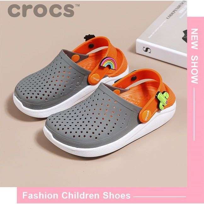 Дитячі Crocs-сабо для хлопчика Crocs Literide Kids Charcoal/White — фото 2