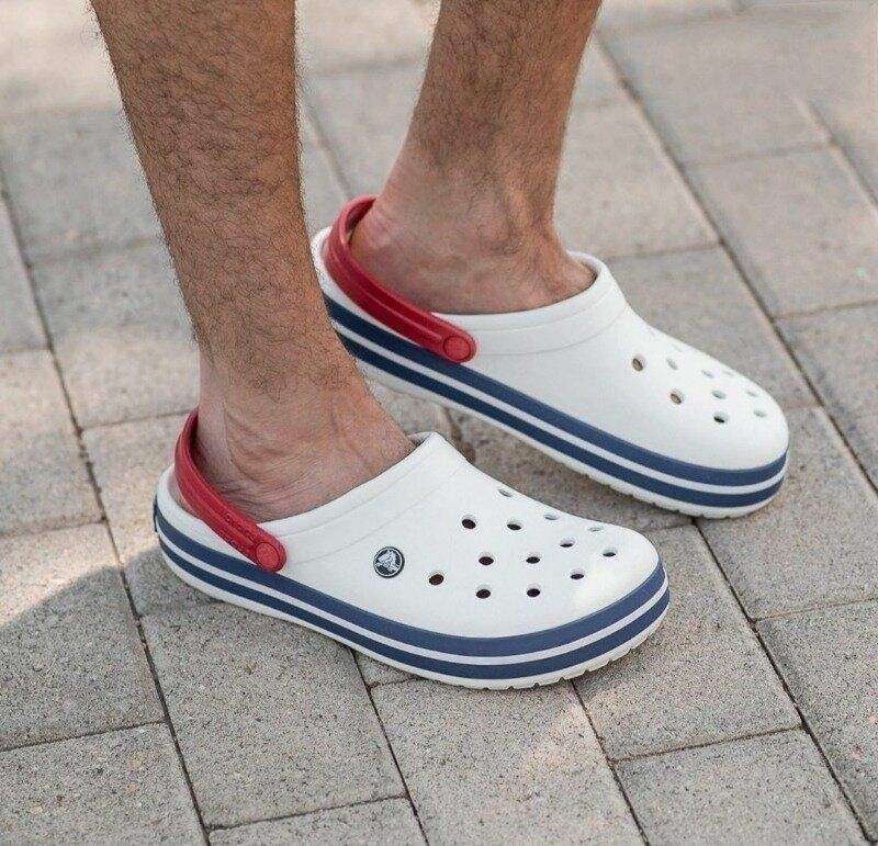 Crocs Крокбенд Клог Білі з Блакитним Crocband White Blue Clog — фото 11