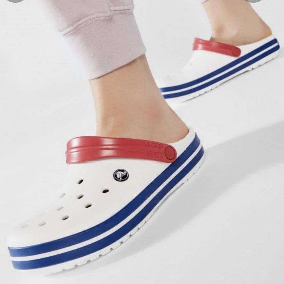 Crocs Крокбенд Клог Білі з Блакитним Crocband White Blue Clog — фото 7