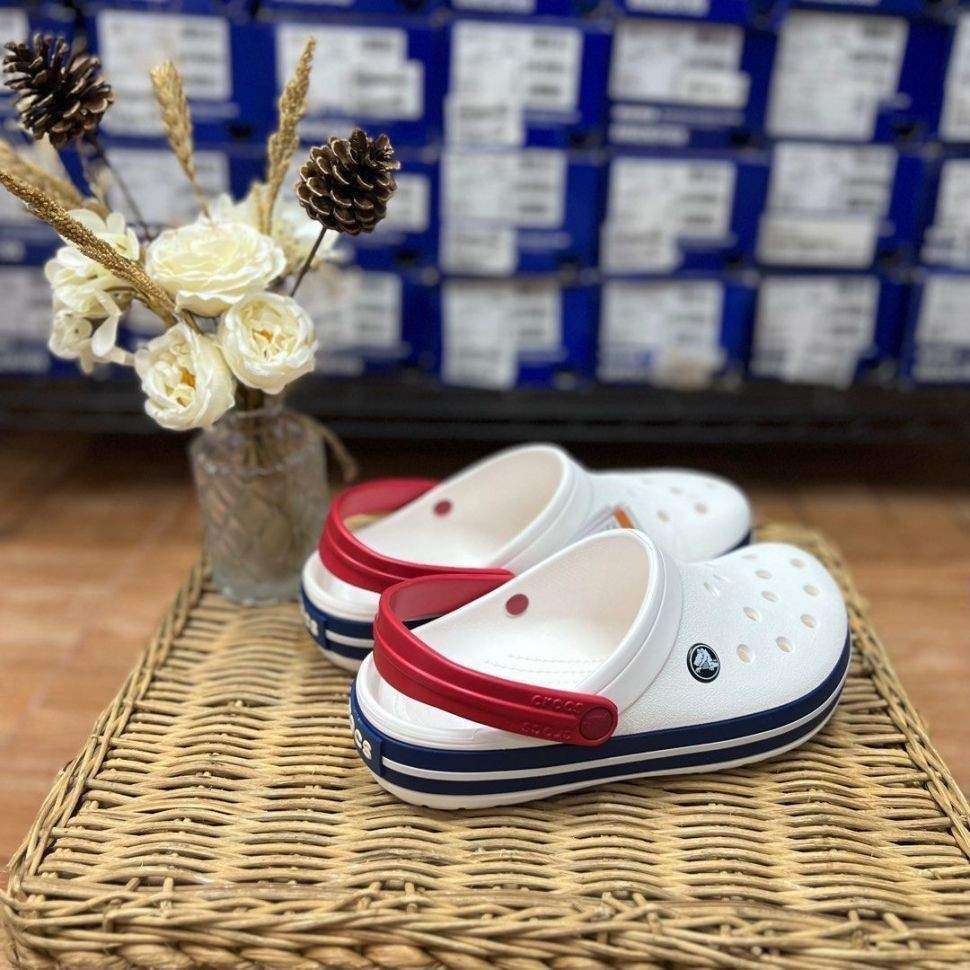 Crocs Крокбенд Клог Білі з Блакитним Crocband White Blue Clog — фото 8
