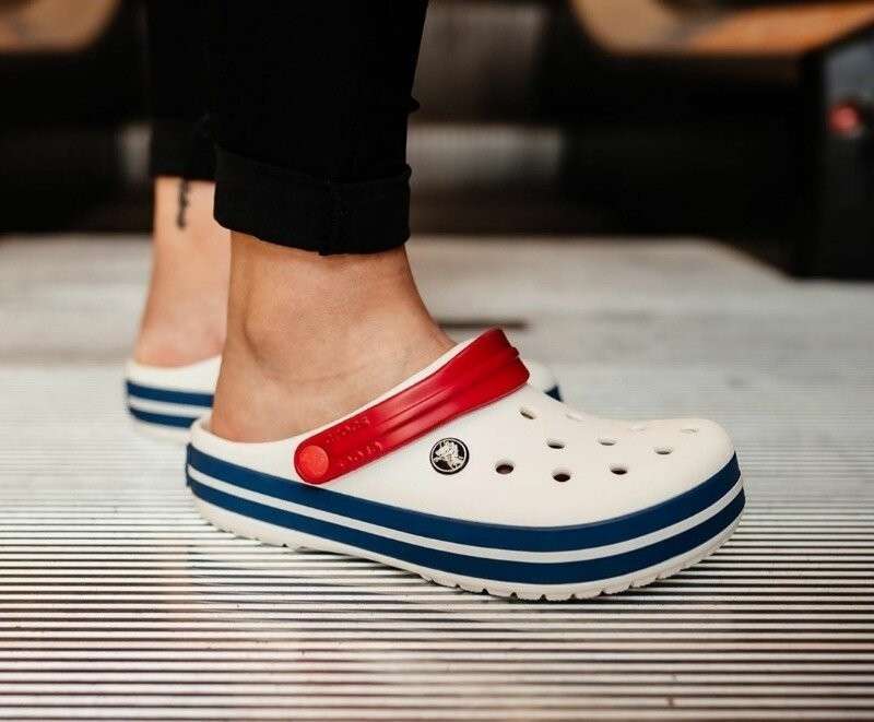 Crocs Крокбенд Клог Білі з Блакитним Crocband White Blue Clog — фото 10