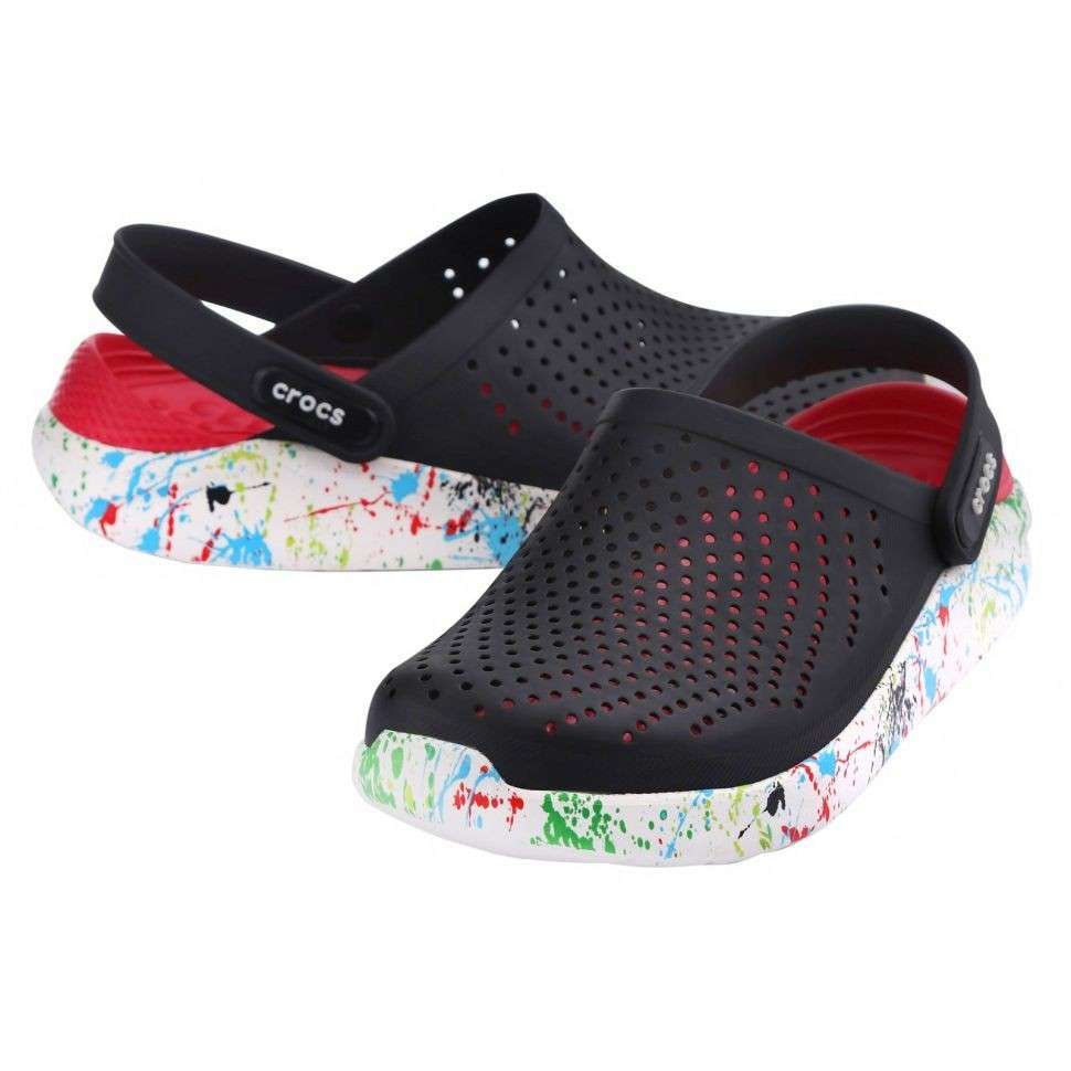 Чоловічі Crocs Лайтрайд Клог Чорні LiteRide Clog Black/white Printed