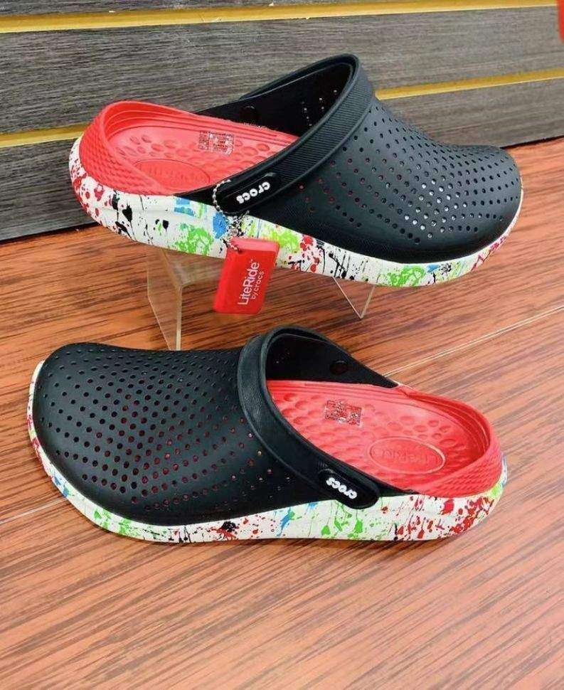 Чоловічі Crocs Лайтрайд Клог Чорні LiteRide Clog Black/white Printed — фото 2
