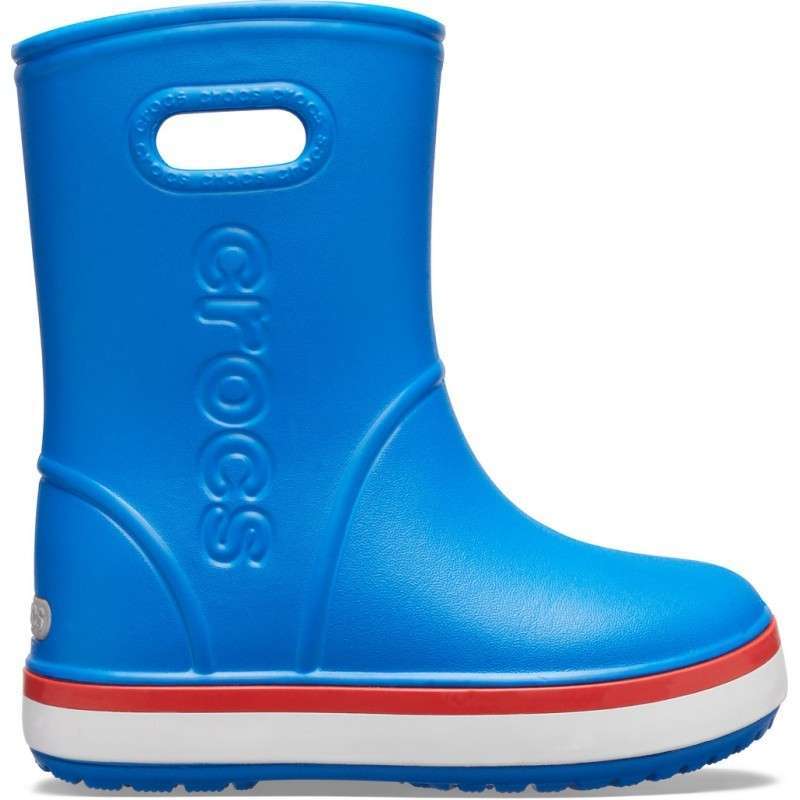 Crocs Дитячі Чоботи Для ДІвчат Сині Crocband Rain Boot Bright Cobalt/Flame — фото 6