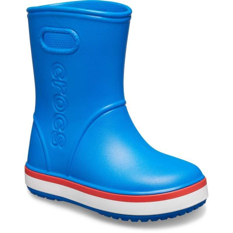 Crocs Дитячі Чоботи Для ДІвчат Сині Crocband Rain Boot Bright Cobalt/Flame — фото 7