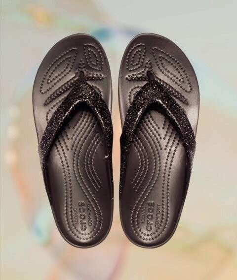 Жіночі в'єтнамки Crocs Kadee II Glitter Black Flip — фото 3