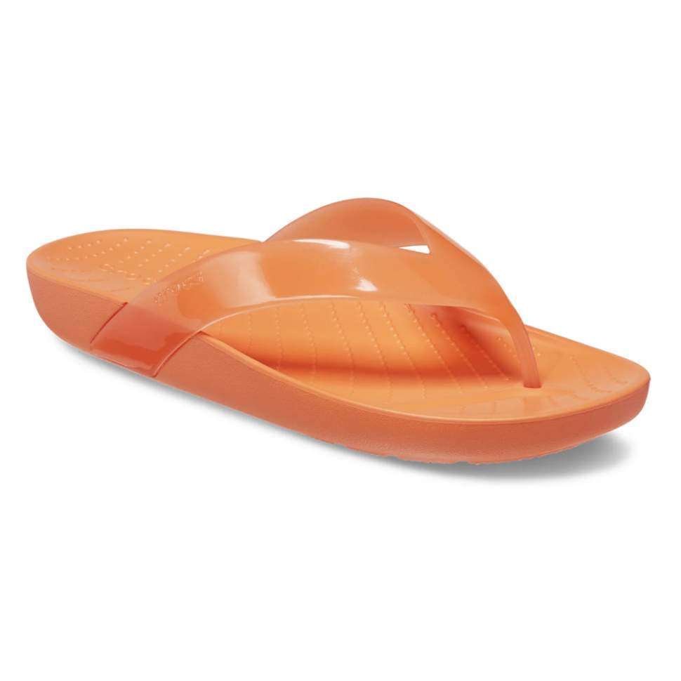 Жіночі в'єтнамки Crocs Glossy Splash Flip Persimmon — фото 7