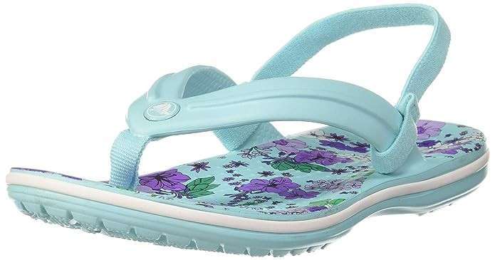 Crocs Крокбенд Фліп Вьетнамки Голубі Kids' Crocband™ Floral Strap Flip Ice Blue — фото 3