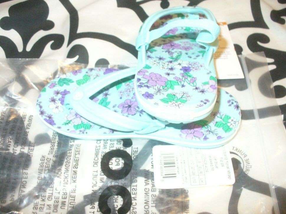 Crocs Крокбенд Фліп Вьетнамки Голубі Kids' Crocband™ Floral Strap Flip Ice Blue — фото 10