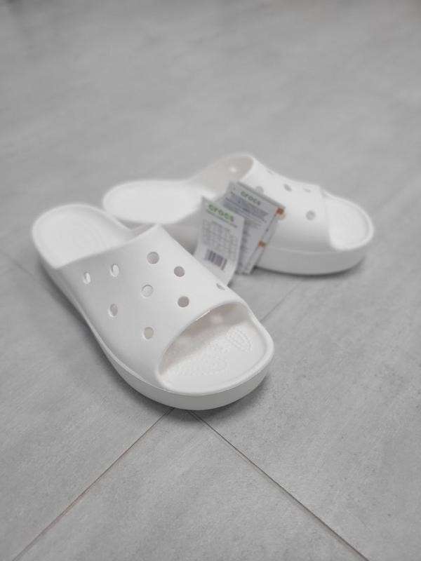 Жіночі шльопанці Crocs Classic Platform Slide White — фото 2