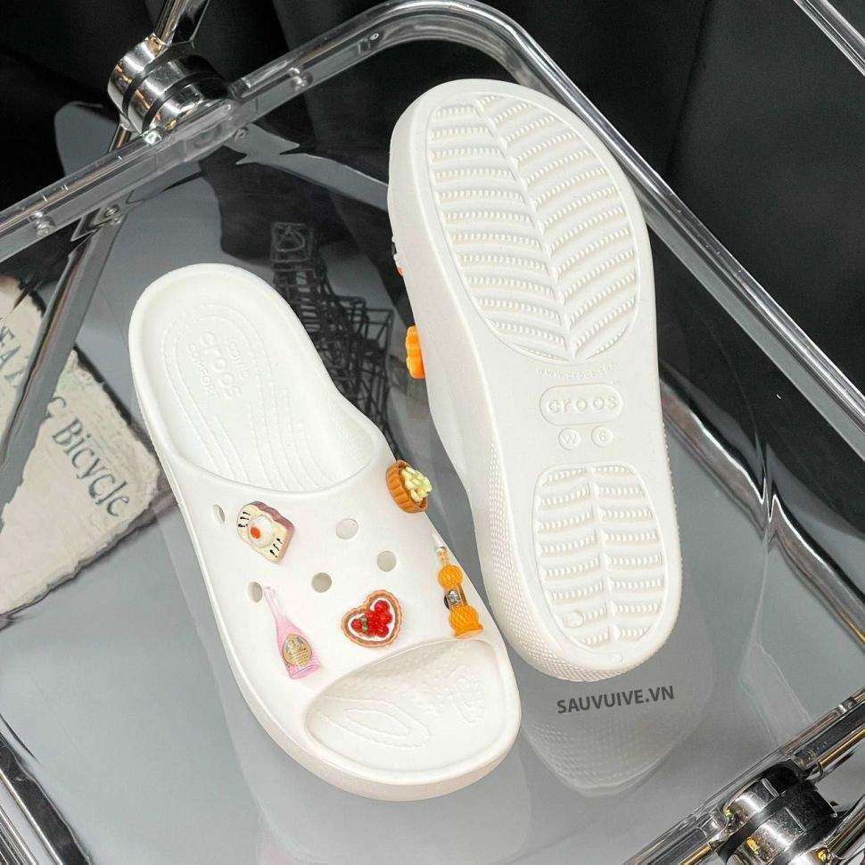 Жіночі шльопанці Crocs Classic Platform Slide White — фото 4
