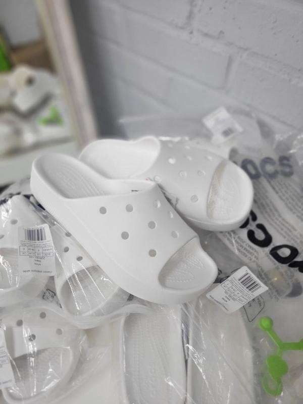 Жіночі шльопанці Crocs Classic Platform Slide White — фото 6