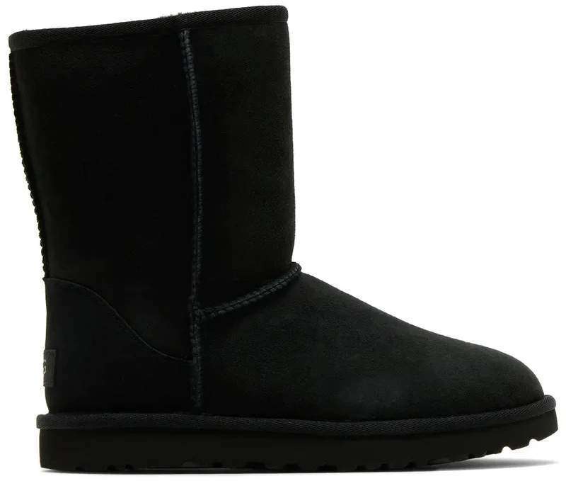 Жіночі UGG Замшеві Середні Чорні Classic Short II Boot Black Suede