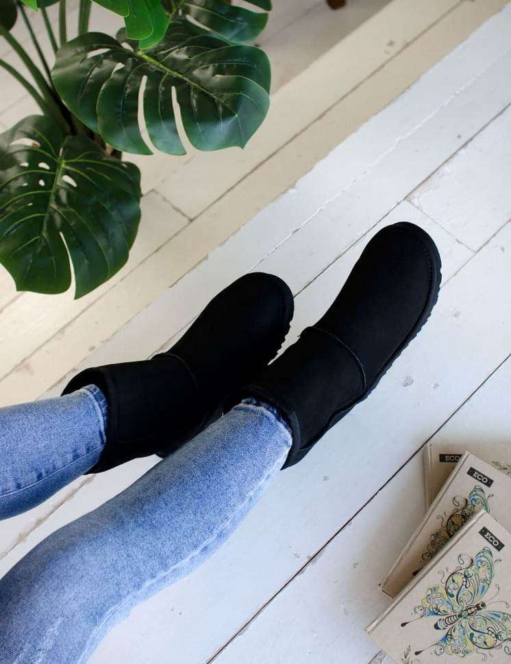 Жіночі UGG Замшеві Середні Чорні Classic Short II Boot Black Suede — фото 13