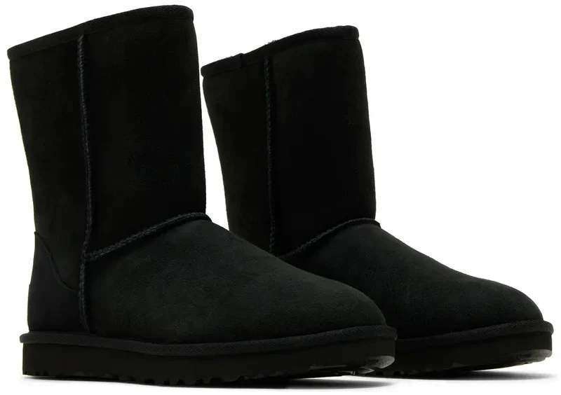 Жіночі UGG Замшеві Середні Чорні Classic Short II Boot Black Suede — фото 5
