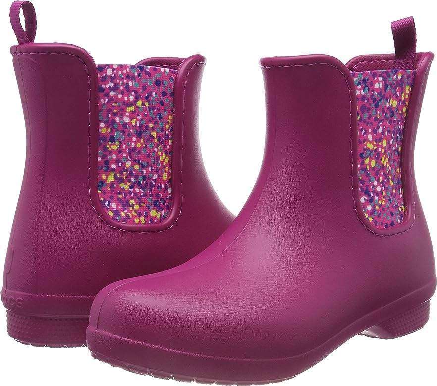 Жіночі гумові чоботи Crocs Women’s Freesail Chelsea Boot Berry\Dots