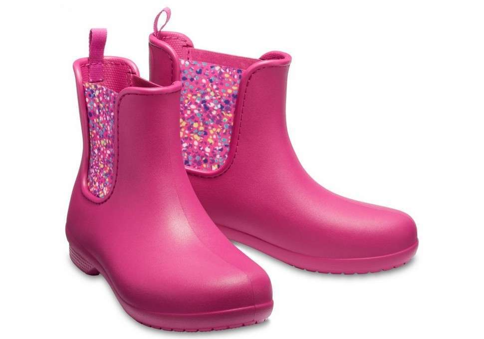 Жіночі гумові чоботи Crocs Women’s Freesail Chelsea Boot Berry\Dots — фото 2