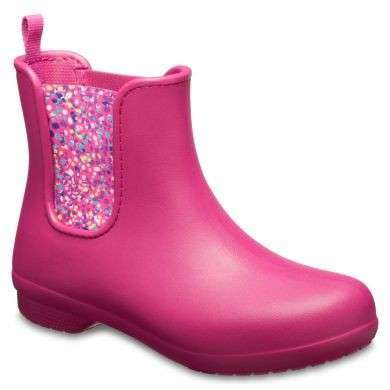 Жіночі гумові чоботи Crocs Women’s Freesail Chelsea Boot Berry\Dots — фото 4