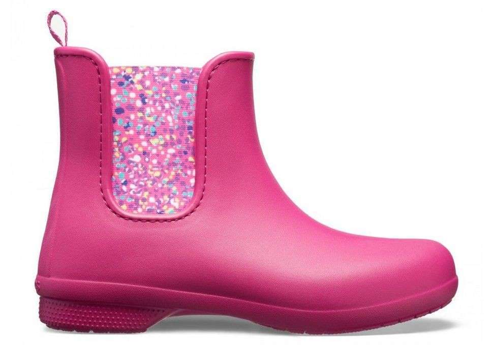 Жіночі гумові чоботи Crocs Women’s Freesail Chelsea Boot Berry\Dots — фото 8