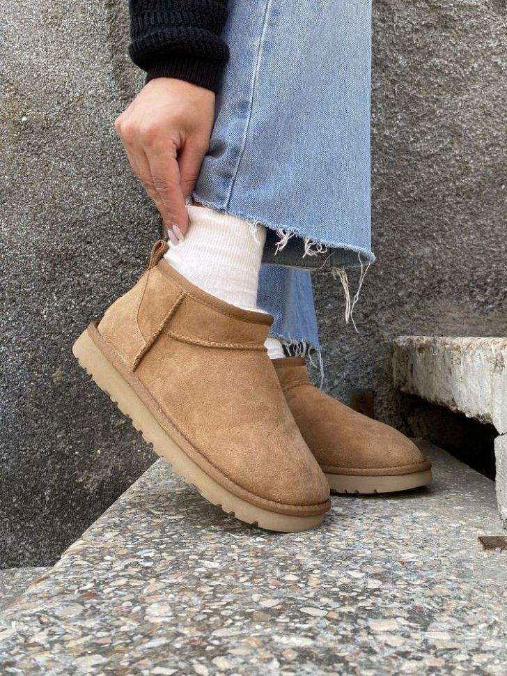 UGG Ультра Міні Помаранчеві Замшеві Classic Ultra Mini Chestnut Suede — фото 8