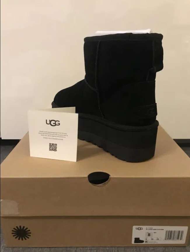 Жіночі UGG Міні Платформа Чорні Замша Mini Platform Black Suede — фото 11