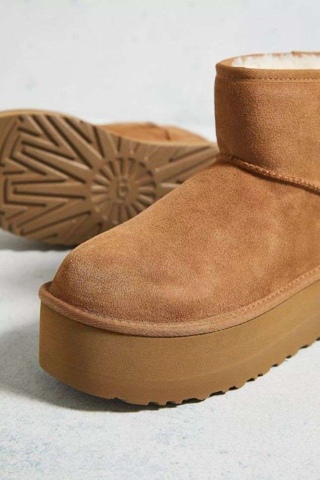 Жіночі UGG Міні Платформа Помаранчеві Замша Mini Platform Chestnut Suede — фото 12