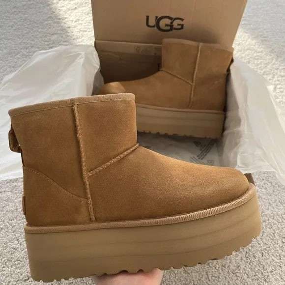 Жіночі UGG Міні Платформа Помаранчеві Замша Mini Platform Chestnut Suede — фото 10