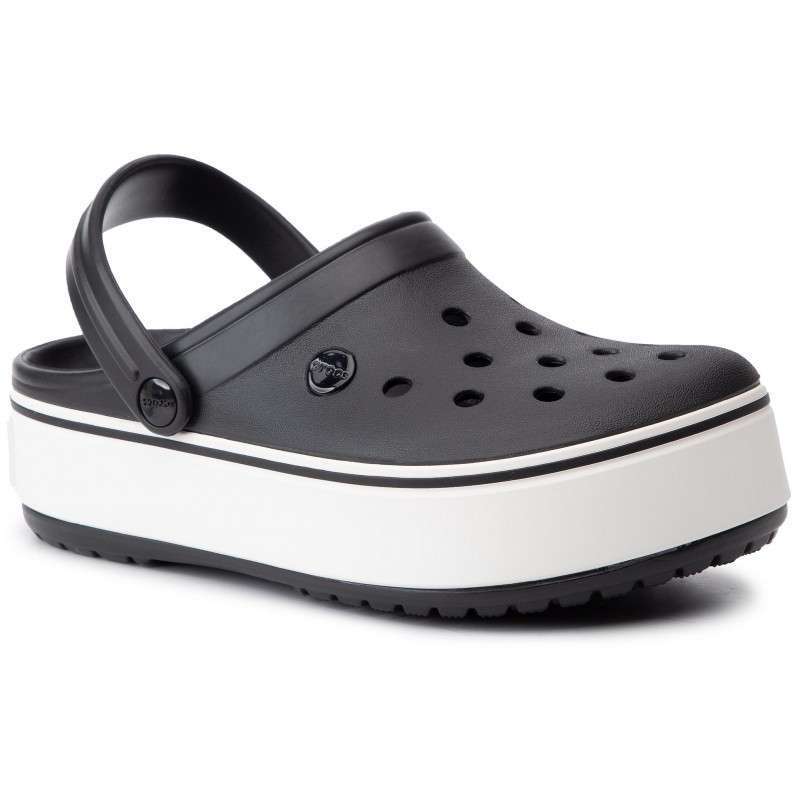 Дитячі Crocs для дівчинки Crocband Platform Clog Black / White — фото 2