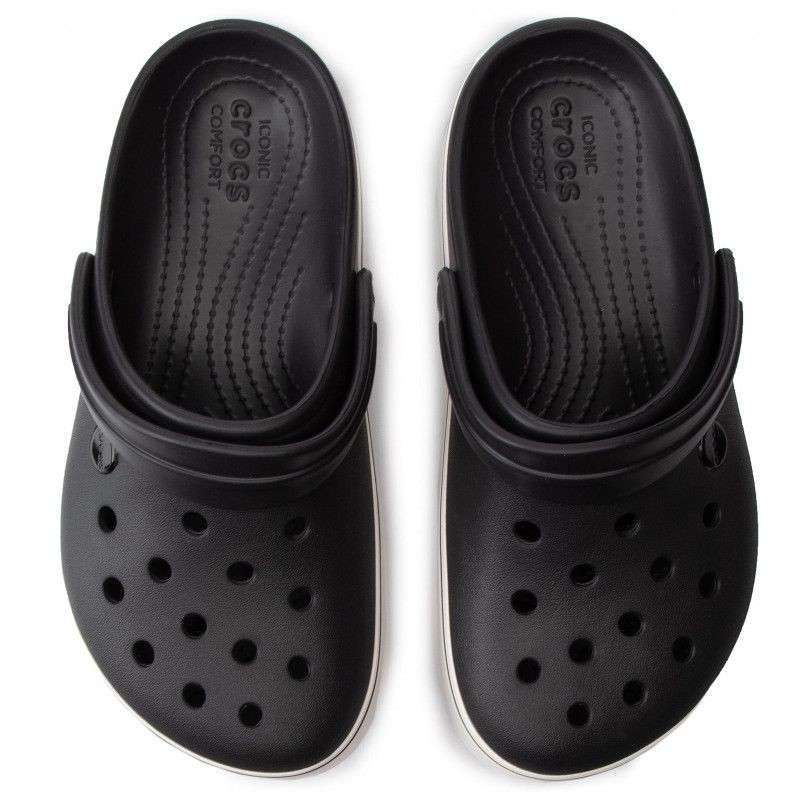 Дитячі Crocs для дівчинки Crocband Platform Clog Black / White — фото 6