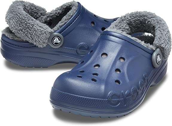 Чоловічі Crocs Клог Теплі Сині Сабо Unisex Baya Lined Fuzz Strap Clog Navy
