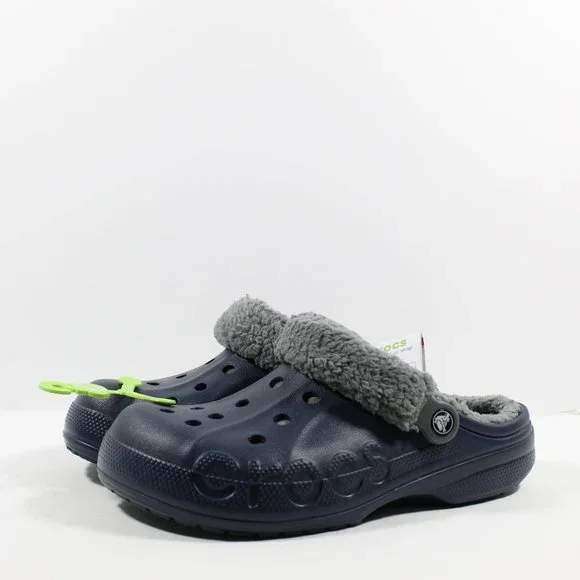 Чоловічі Crocs Клог Теплі Сині Сабо Unisex Baya Lined Fuzz Strap Clog Navy — фото 11