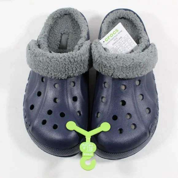 Чоловічі Crocs Клог Теплі Сині Сабо Unisex Baya Lined Fuzz Strap Clog Navy — фото 9